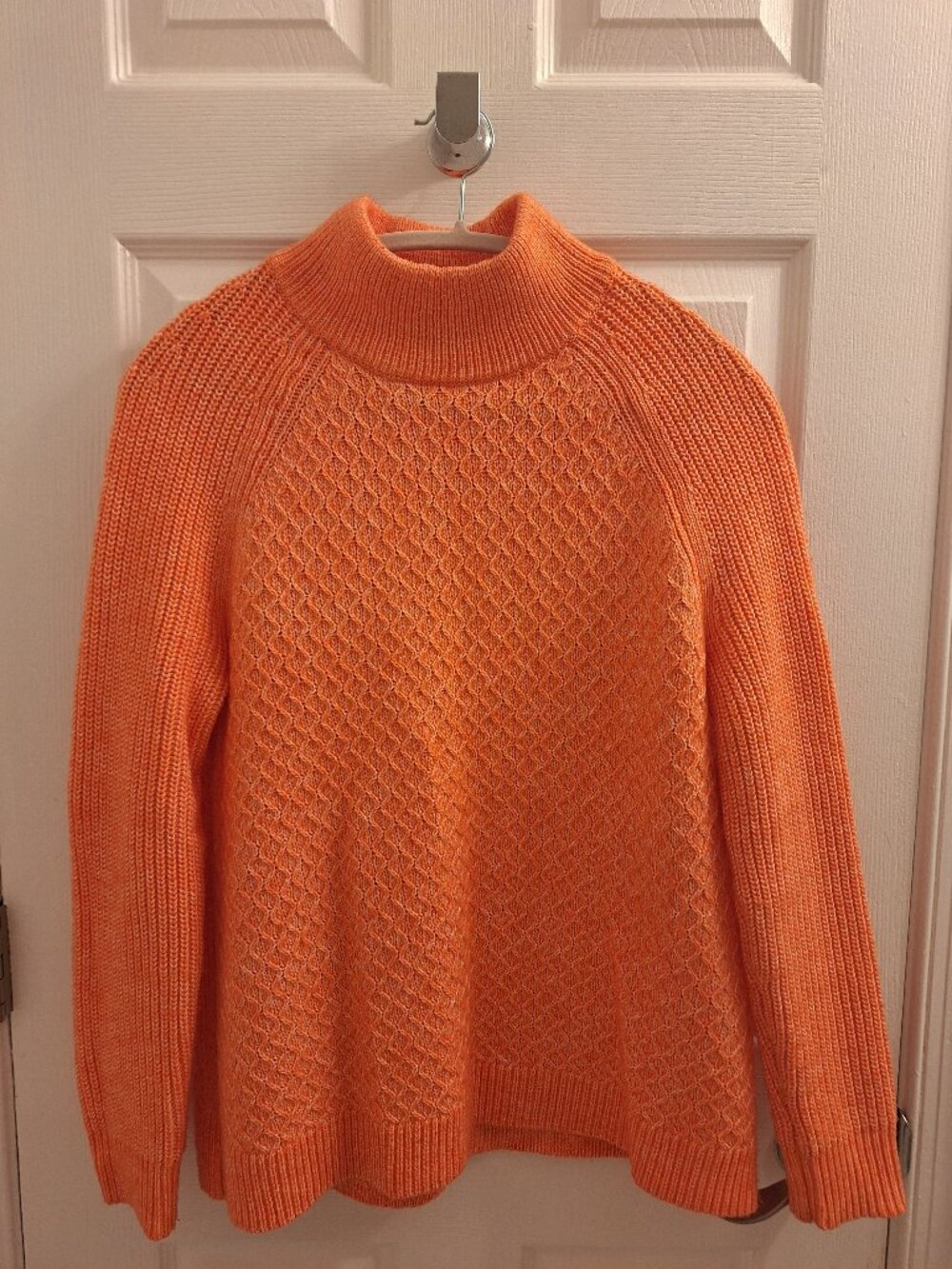 Talbots knit sweater, orange, size petite large